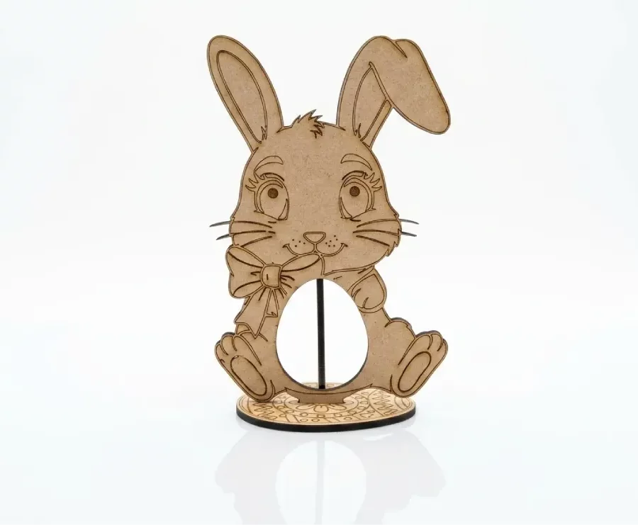 Support oeuf de Pâques lapin bois MDF découpé laser, Créa'Flo