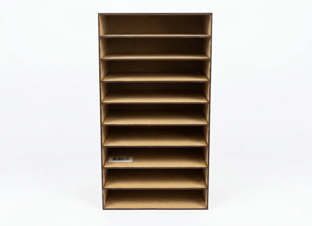 Caisson rangement 9 compartiments bois MDF vue de face artisanal, Créa'Flo