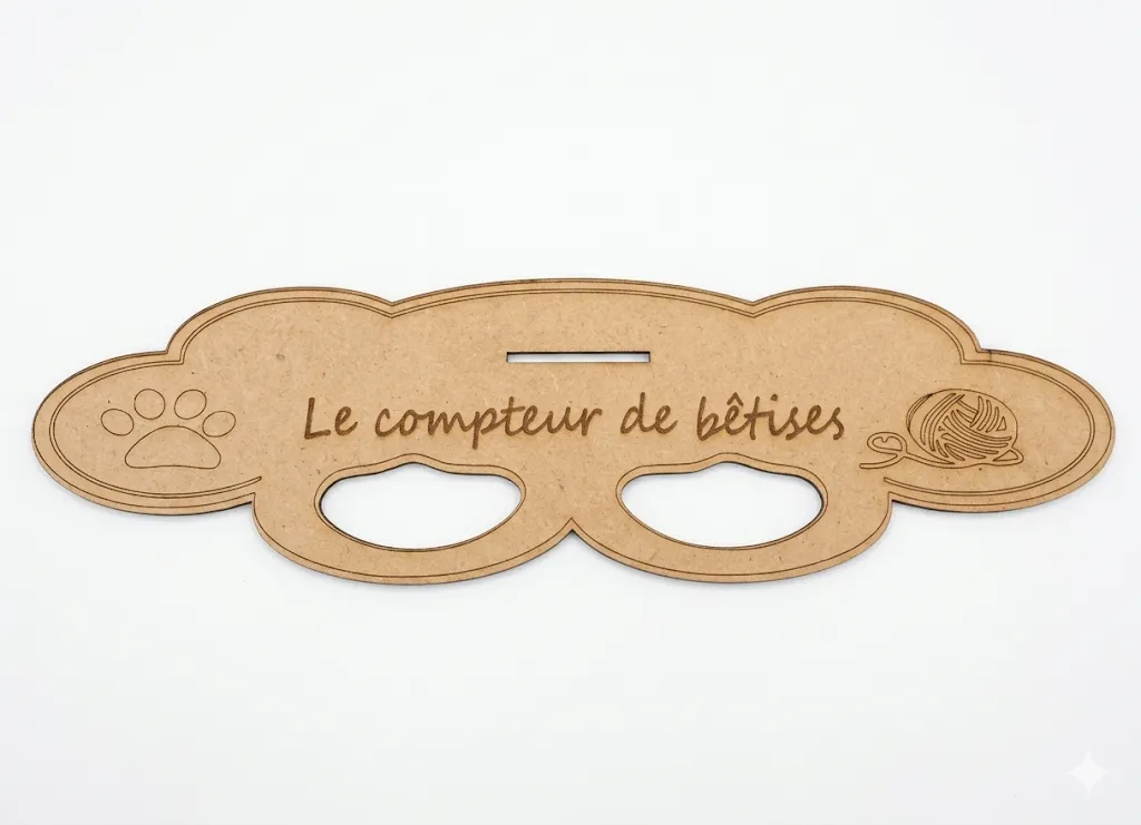 Socle nuage et cadran rotatif compteur de bêtises bois MDF personnalisable prénom, Créa'Flo