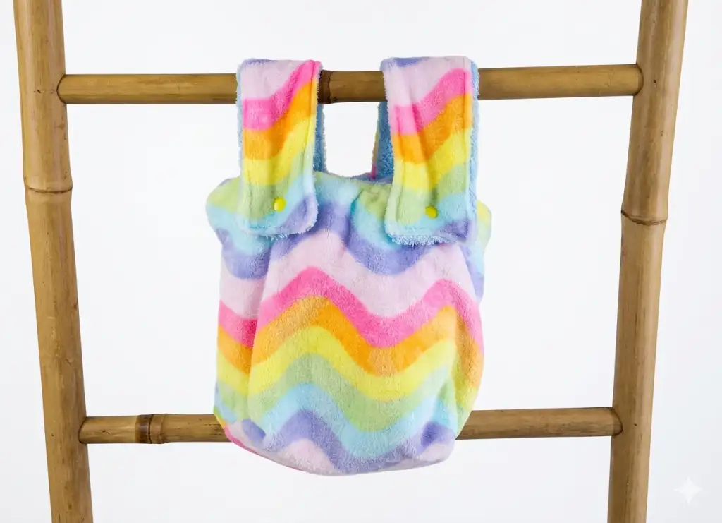 Pochette pour Lingettes. S'accroche À une échelle bambou pour salle de bain