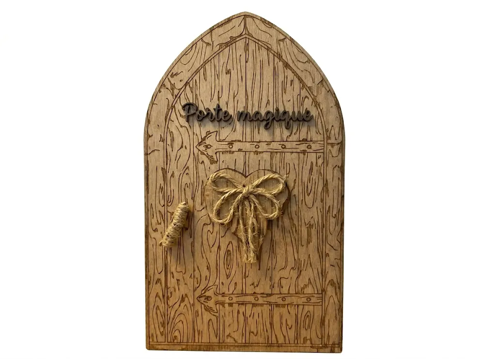 Porte Mystérieuse Petite Souris bois MDF découpé gravé laser, vue produit naturelle, Créa'Flo